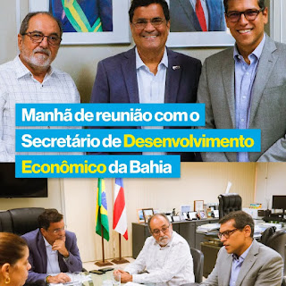 EM BUSCA DE NOVAS EMPRESAS, PREFEITO EDUARDO HAGGE SE REUNE COM SECRETÁRIO DE DESENVOLVIMENTO ECONÔMICO DA BAHIA