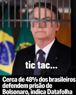 Pesquisa do Datafolha mostra que 48% dos brasileiros são a favor da prisão de Jair Bolsonaro (PL)