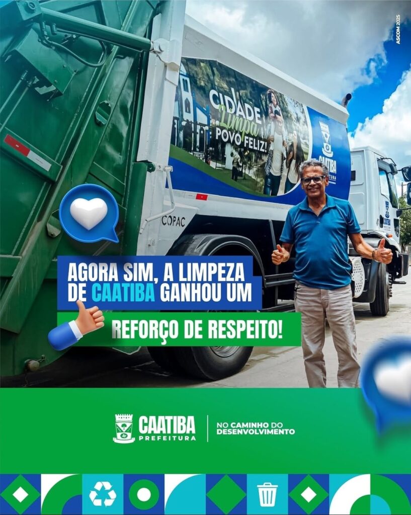 REGIÃO | MUNICÍPIO DE CAATIBA RECEBE REFORÇO DE PESO PARA A LIMPEZA URBANA