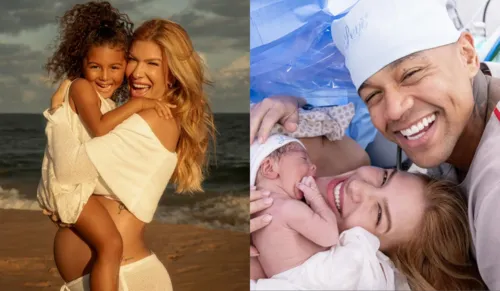 Filha de Lore e Léo Santana se encanta ao encontrar irmão pela 1° vez