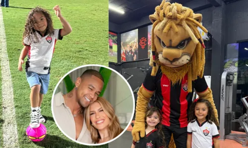 Liz, filha de Lore Improta e Léo Santana, vira 'pé quente' no Barradão