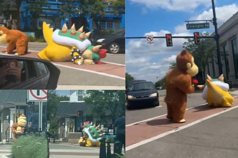 Donkey Kong e Bowser são vistos brigando em Farmington, MI