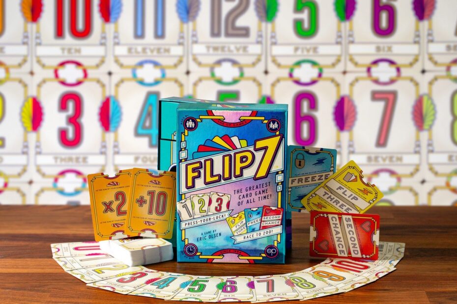 The Op Games revela novo jogo de tabuleiro Flip 7