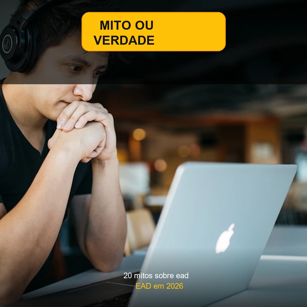 Badge Mito ou Verdade - 20 mitos sobre EAD em 2026 - Novatopnet