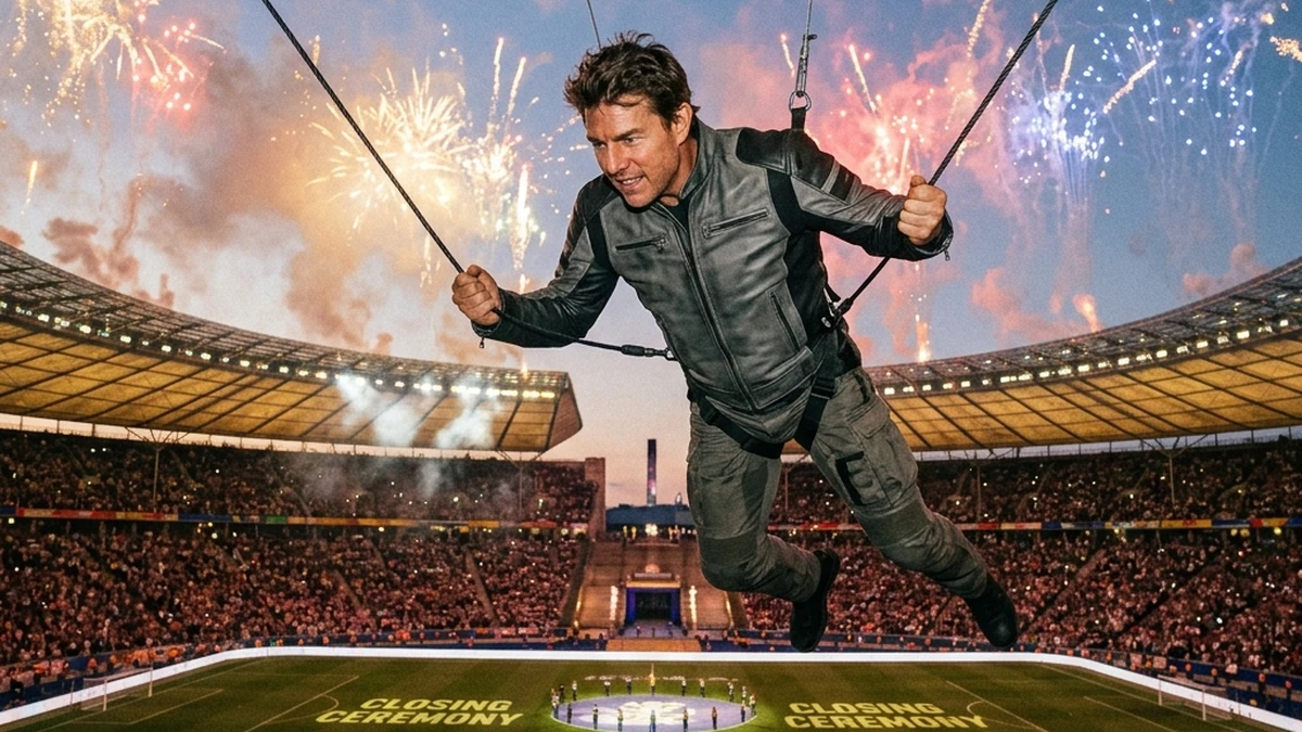 Tom Cruise na cerimonia de encerramento da Copa do Mundo 2026