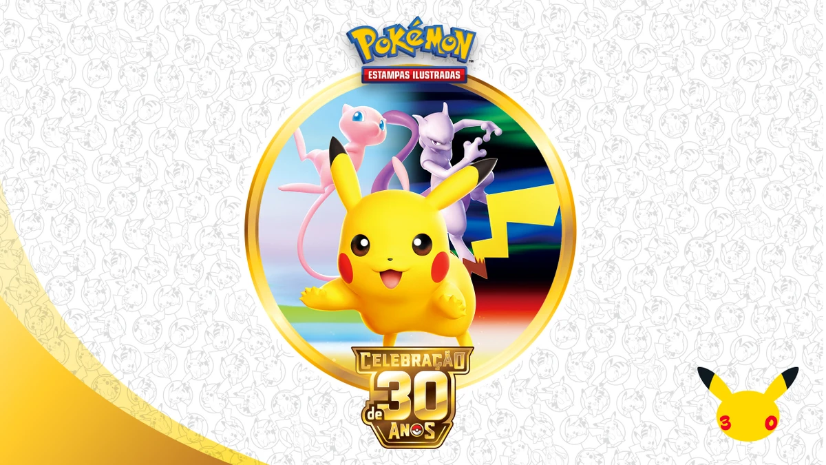 Celebração de 30 anos do pokémon tcg: data, pikachu foil, produtos e pré-venda no brasil